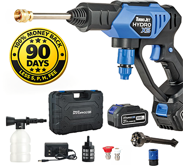 Turbo Jet® HydroX5® and all its included accessories. 100% 90 Day Money Back Guarantee. Less S, P, H, Fee